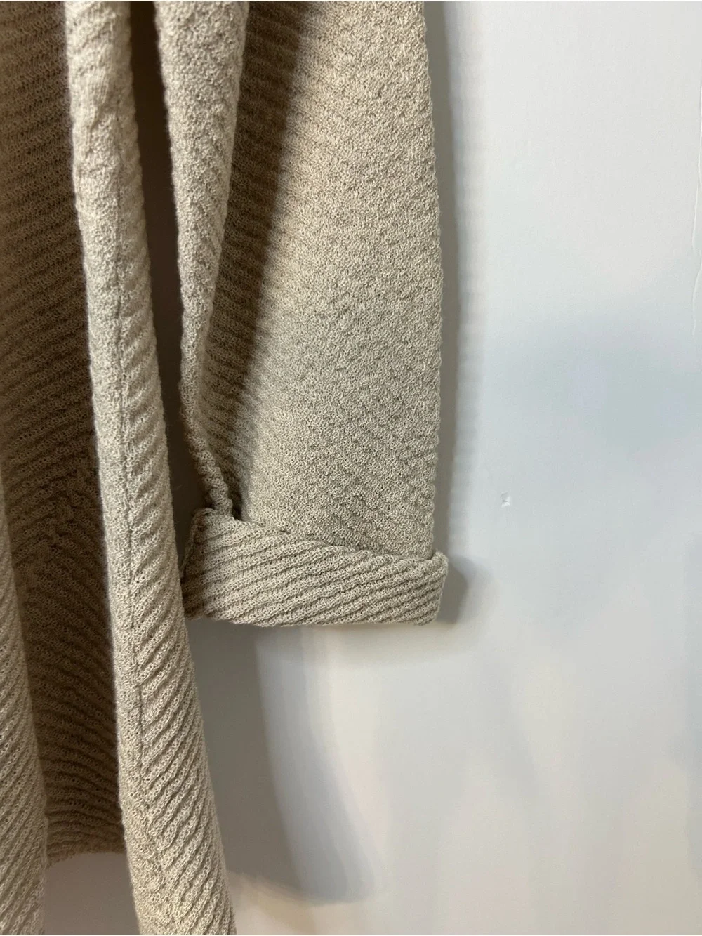 Eileen Fisher Women’s Tan Wool Sweater Twinset w/ Open Cardigan and Tank, Large - Picture 11 of 14